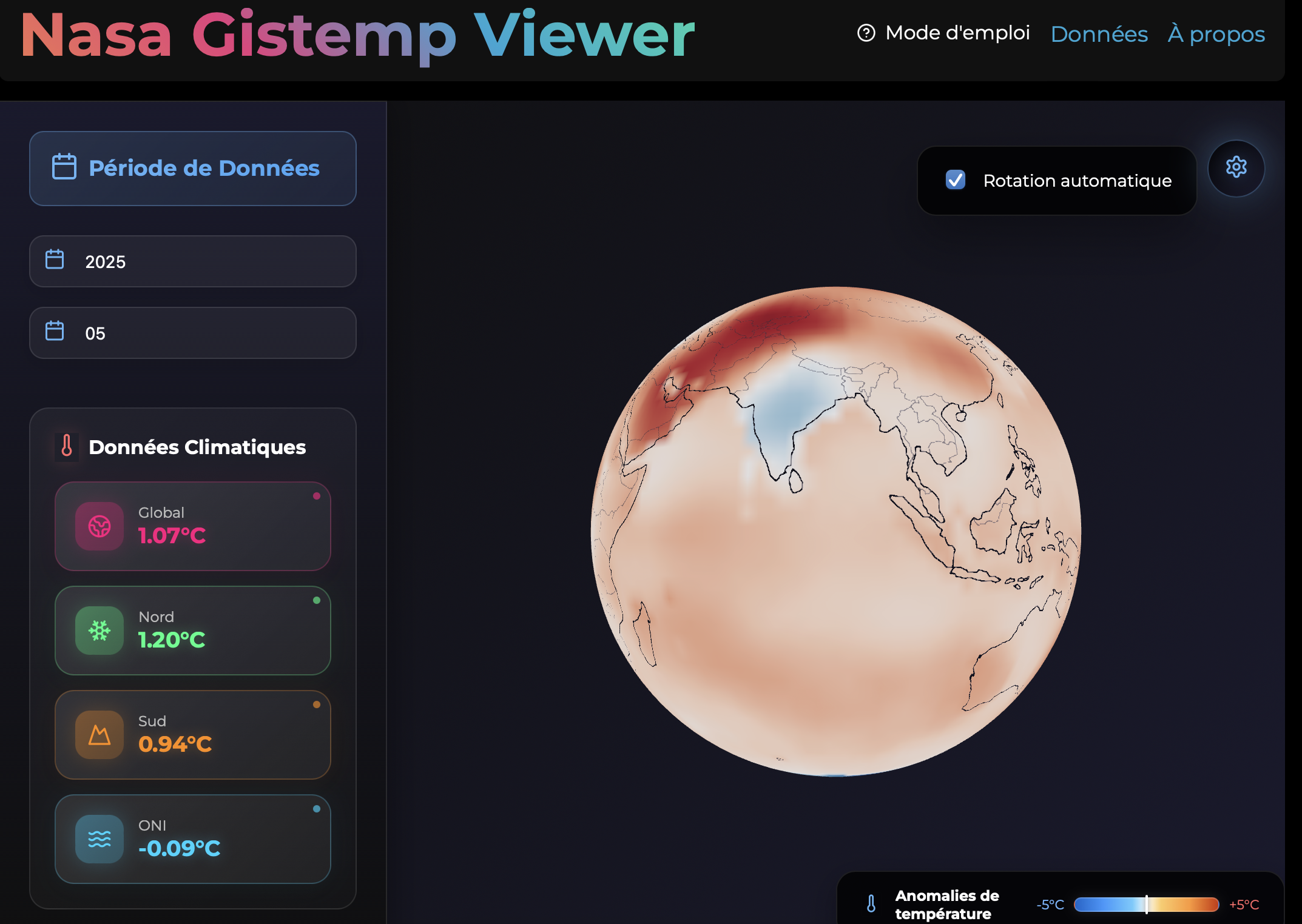 Nasa Visualizer NASA GISTEMP Viewer – 3D Climate Anomaly Visualization